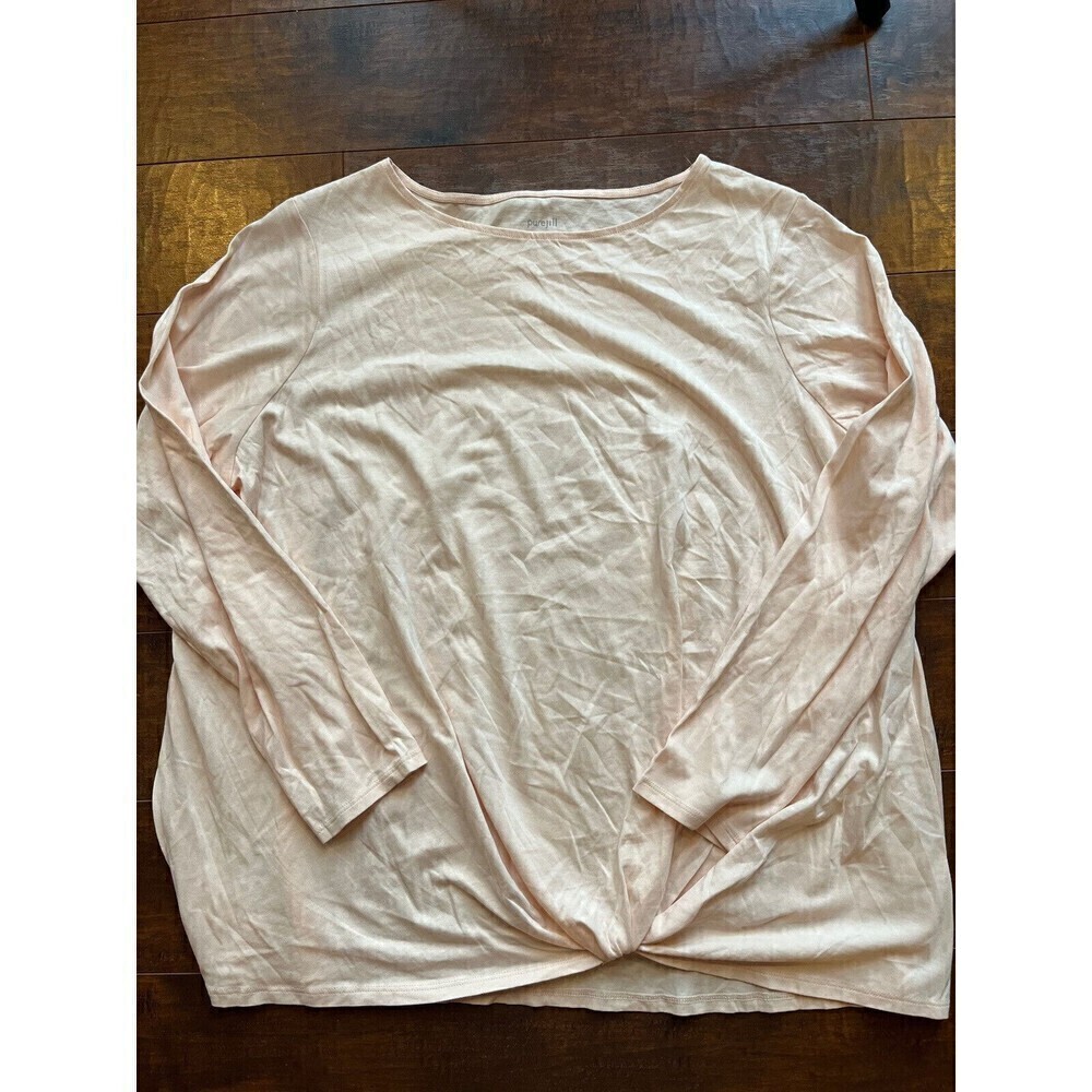 J. Jill Pure Jill Soft Knot Top Light Pink Womens Size 2X